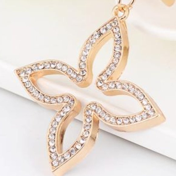 NWT Rhinestone Crystal Purse Charm Key Ring Chain Star Fleur di Lis LV Gold Bag - Picture 9 of 9